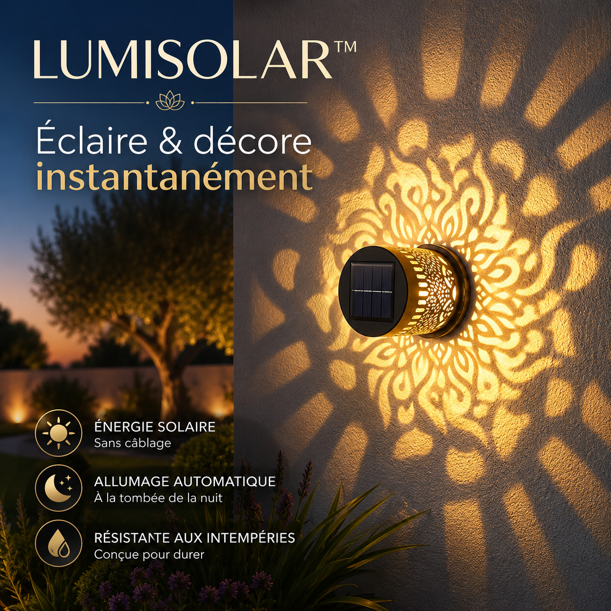 LUMISOLAR™ – Lampe Solaire Extérieure Intelligente