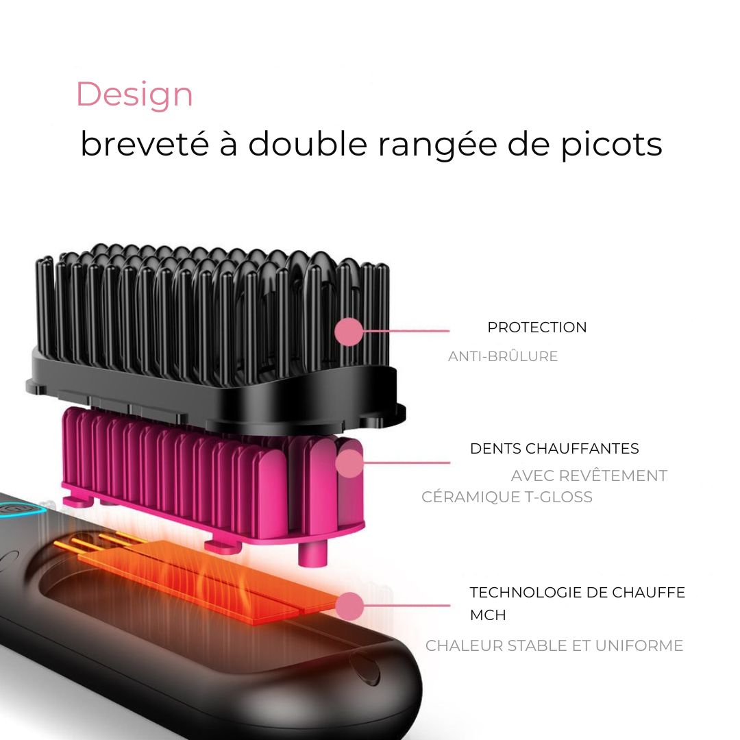 LISSÉA™ – Brosse Lissante & Bouclante Sans Fil ✨