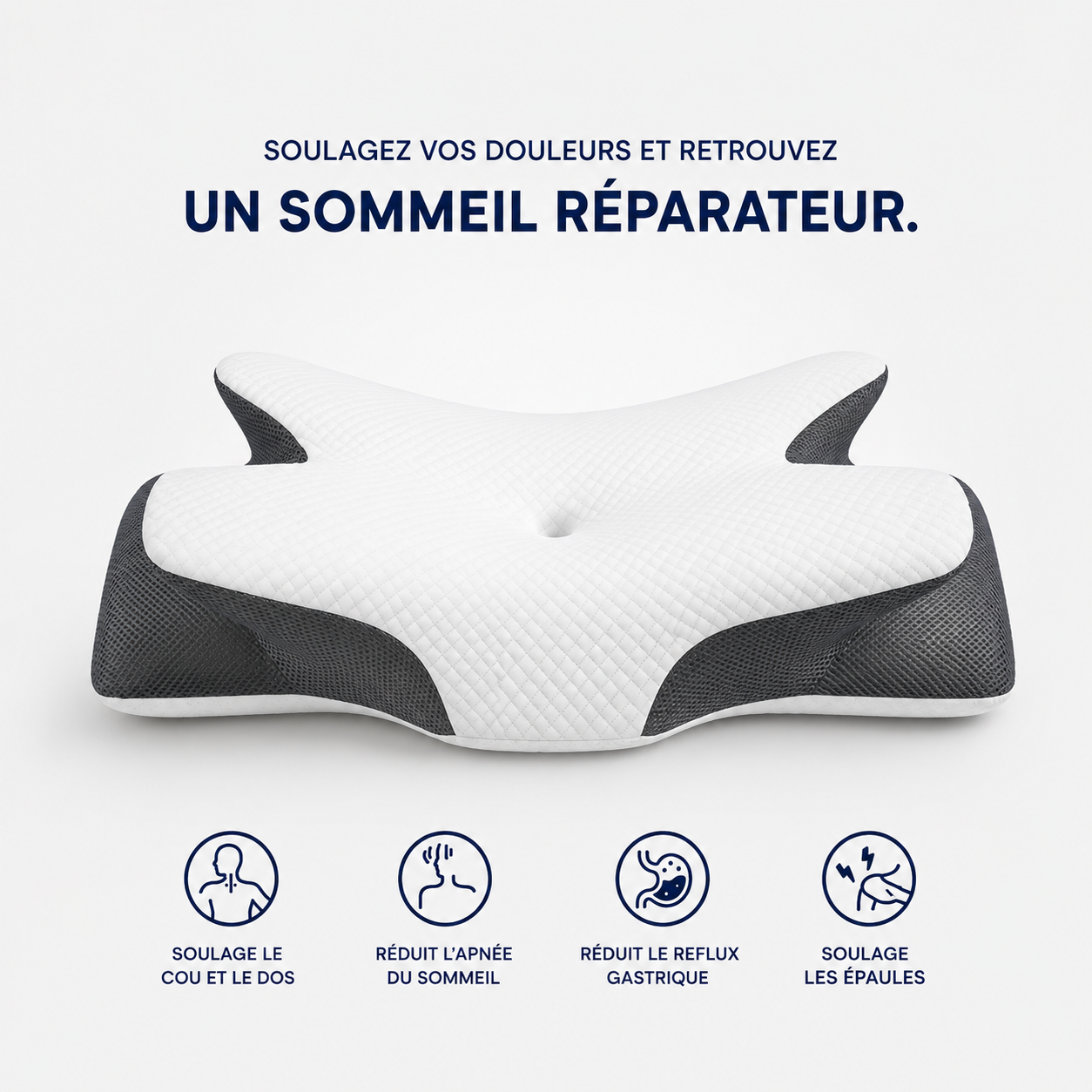DORMILIA™ – Oreiller Ergonomique à Mémoire de Forme