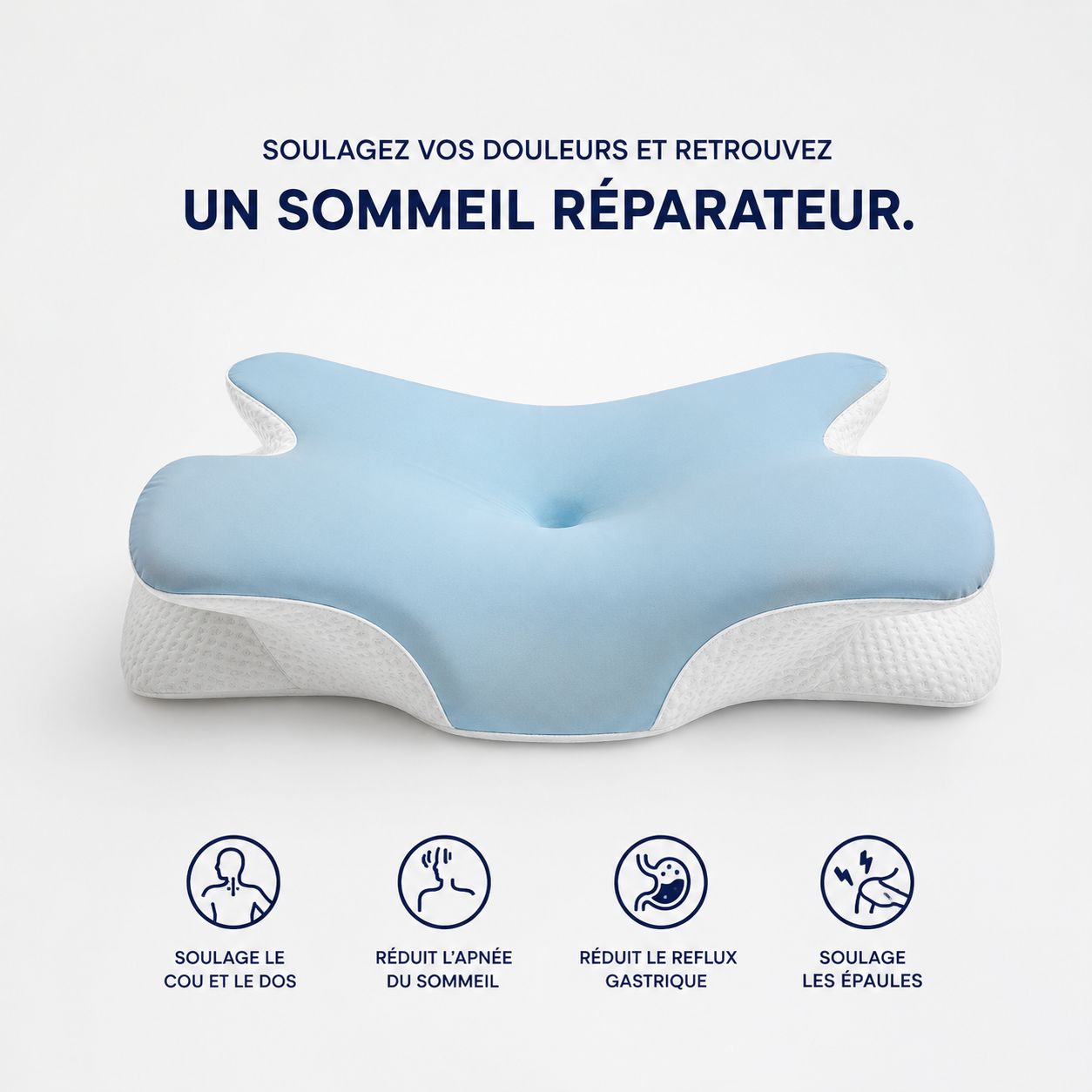 DORMILIA™ – Oreiller Ergonomique à Mémoire de Forme