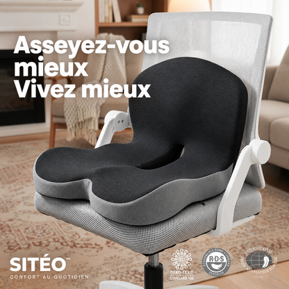 SITÉO™ – Coussin Ergonomique à Mémoire de Forme pour Assise Prolongée