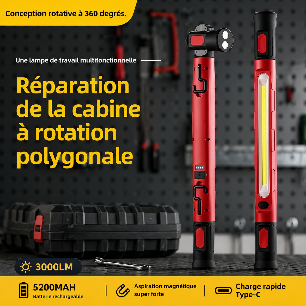 MAGLITEK™ – Lampe de Travail LED Magnétique Professionnelle