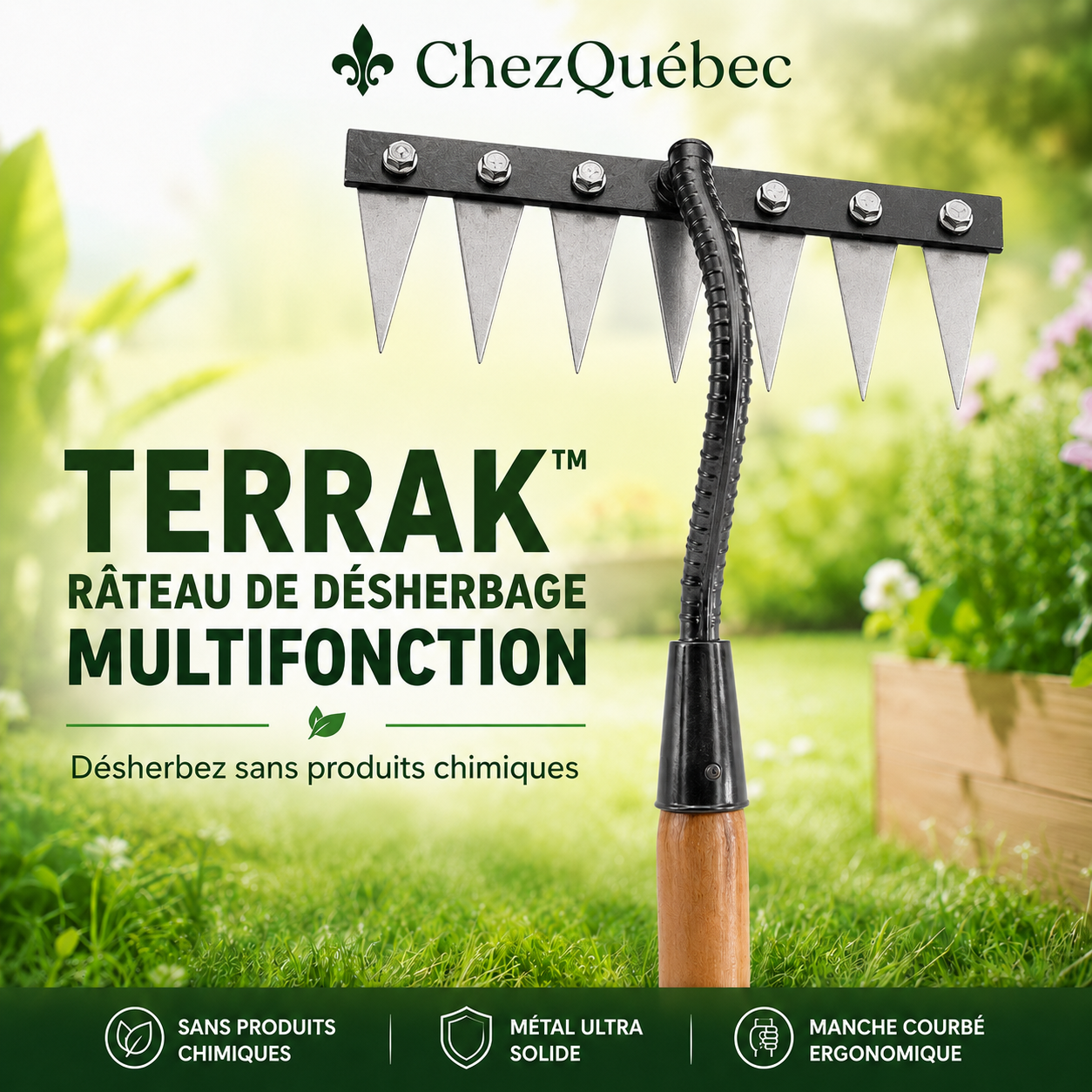 TERRAK™ – Râteau de Désherbage Multifonction 🌱