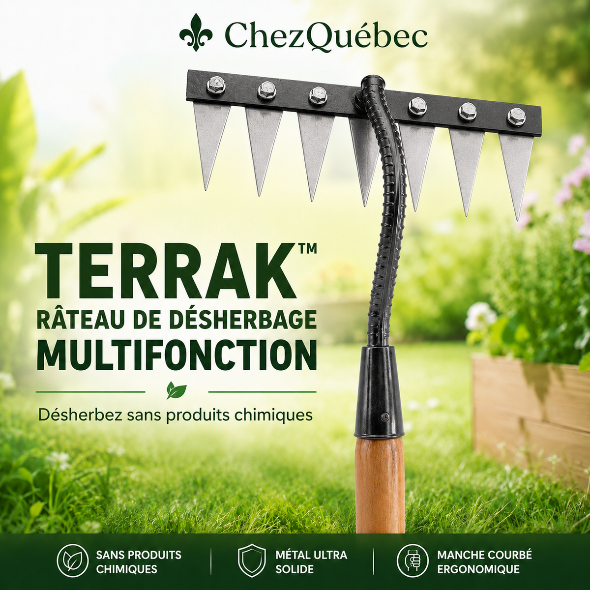 TERRAK™ – Râteau de Désherbage Multifonction 🌱