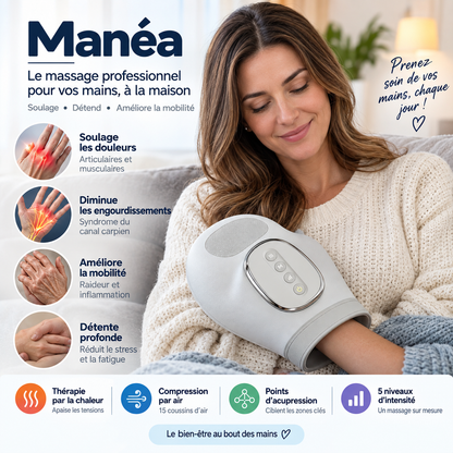 MANÉA™ – Masseur de Mains Chauffant à Compression