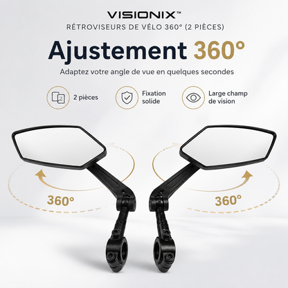 VISIONIX™ – Rétroviseurs de Vélo 360° (2 Pièces)