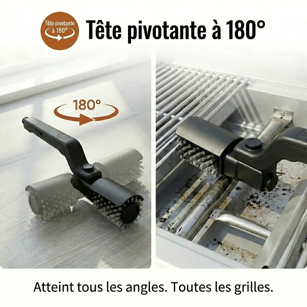 GRILLCLEAN PRO™ – Brosse Electrique Nettoyante Puissante pour Barbecue