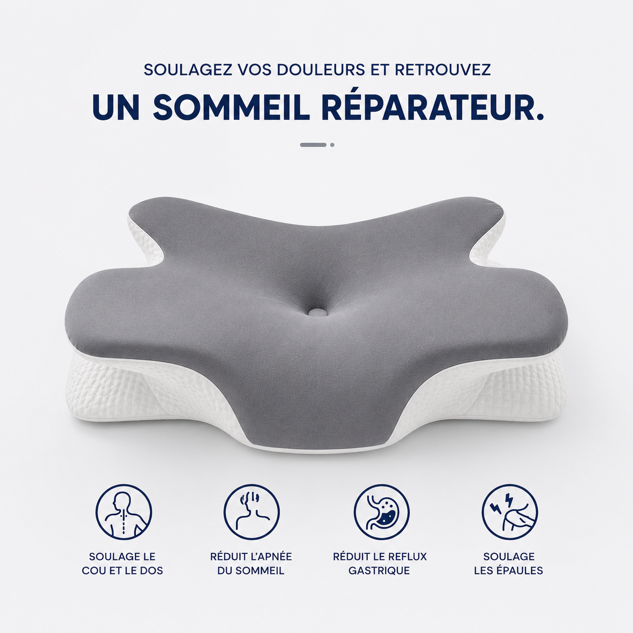DORMILIA™ – Oreiller Ergonomique à Mémoire de Forme