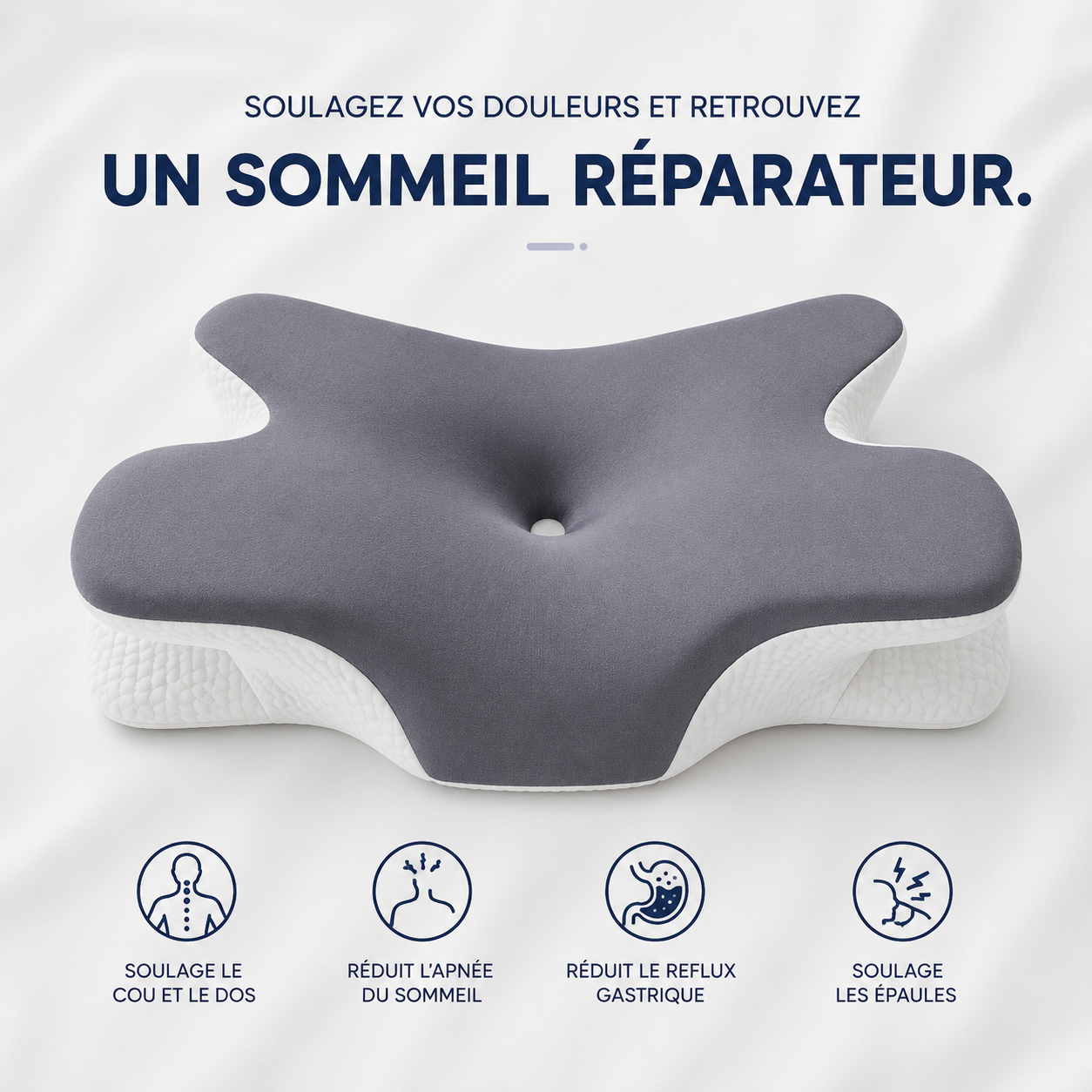 DORMILIA™ – Oreiller Ergonomique à Mémoire de Forme