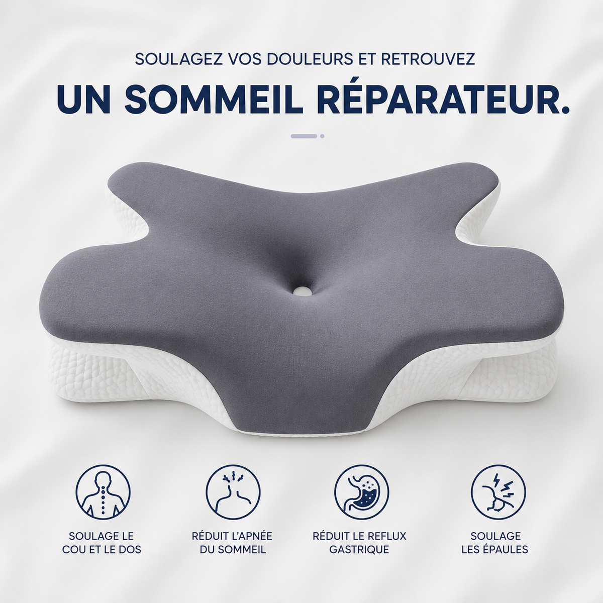 DORMILIA™ – Oreiller Ergonomique à Mémoire de Forme