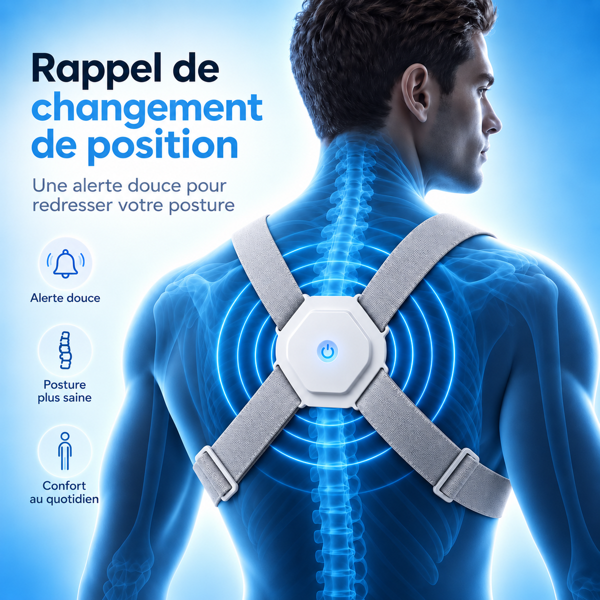 POSTÉO™ – Correcteur de Posture Intelligent à Rappel Vibrant