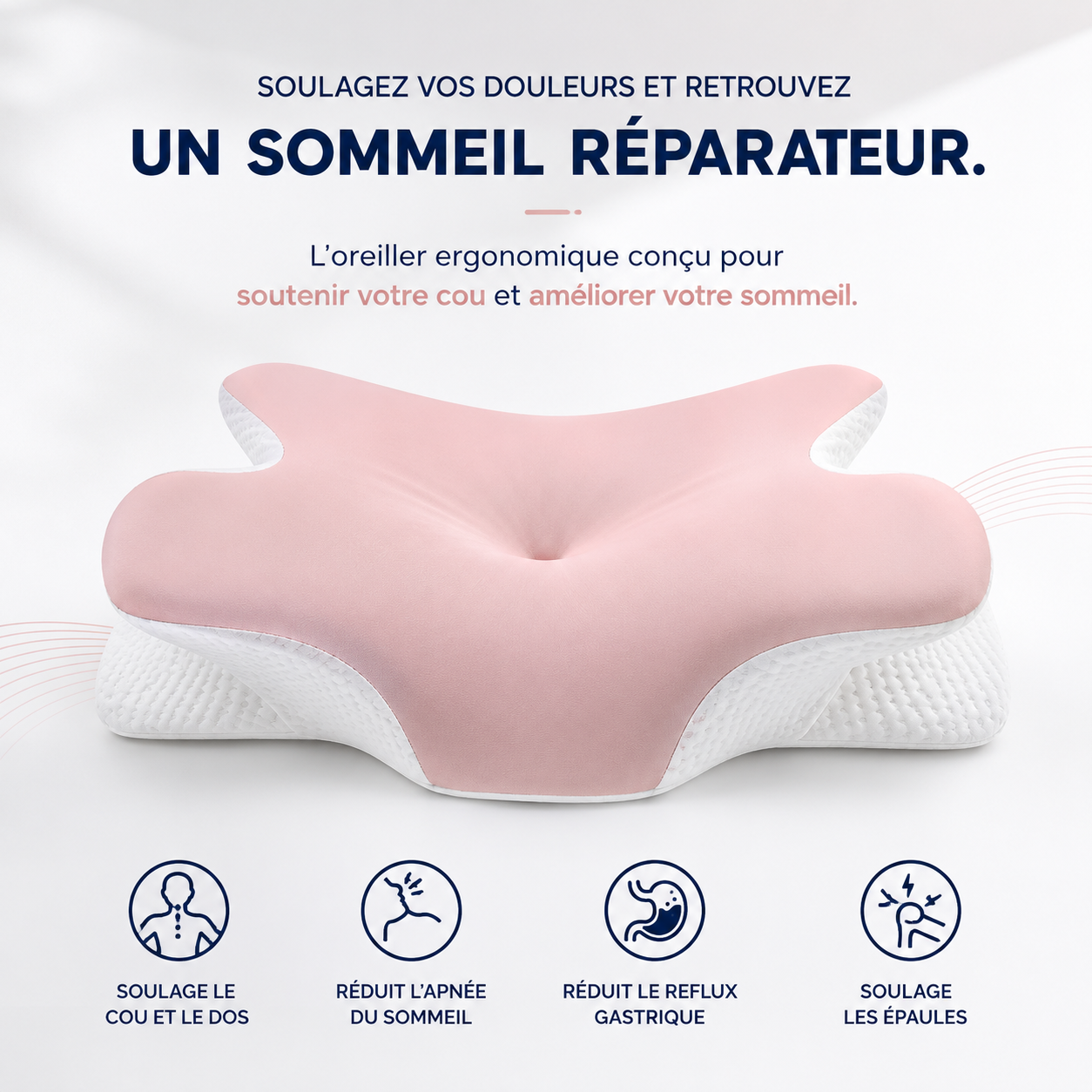 DORMILIA™ – Oreiller Ergonomique à Mémoire de Forme