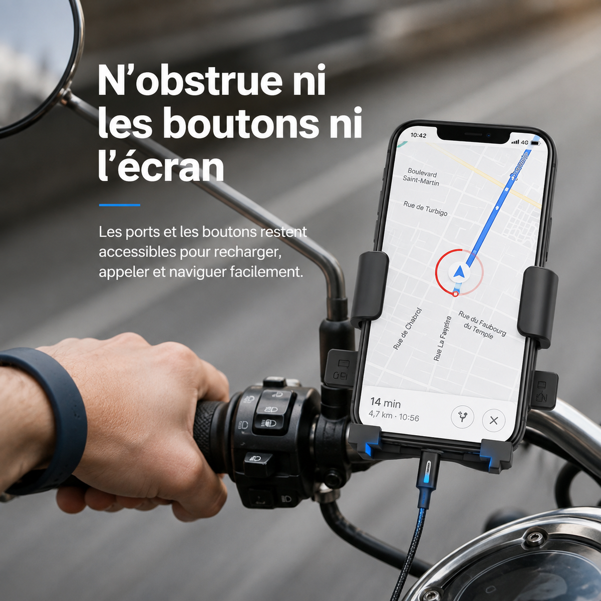 NAVIX™ – Support Smartphone Vélo Stable & Réglable 📱🚲