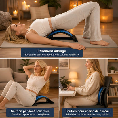 LUMBÉA™ – Civière Lombaire d’Étirement & Acupression 3-en-1