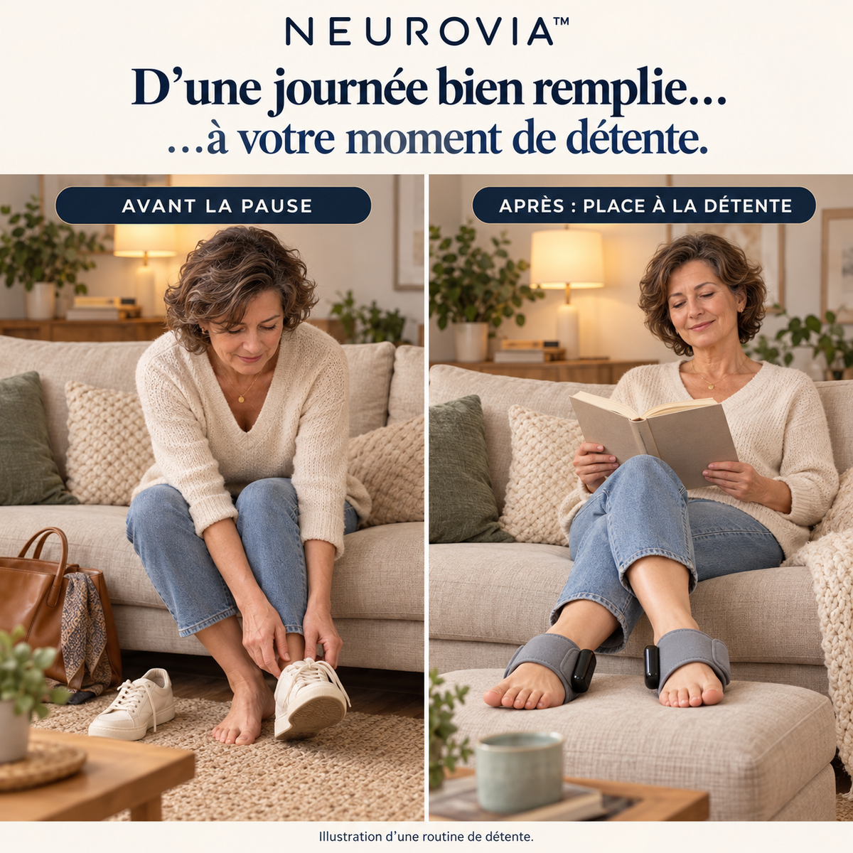 Illustration NEUROVIA™ — avant la pause et place à la détente
