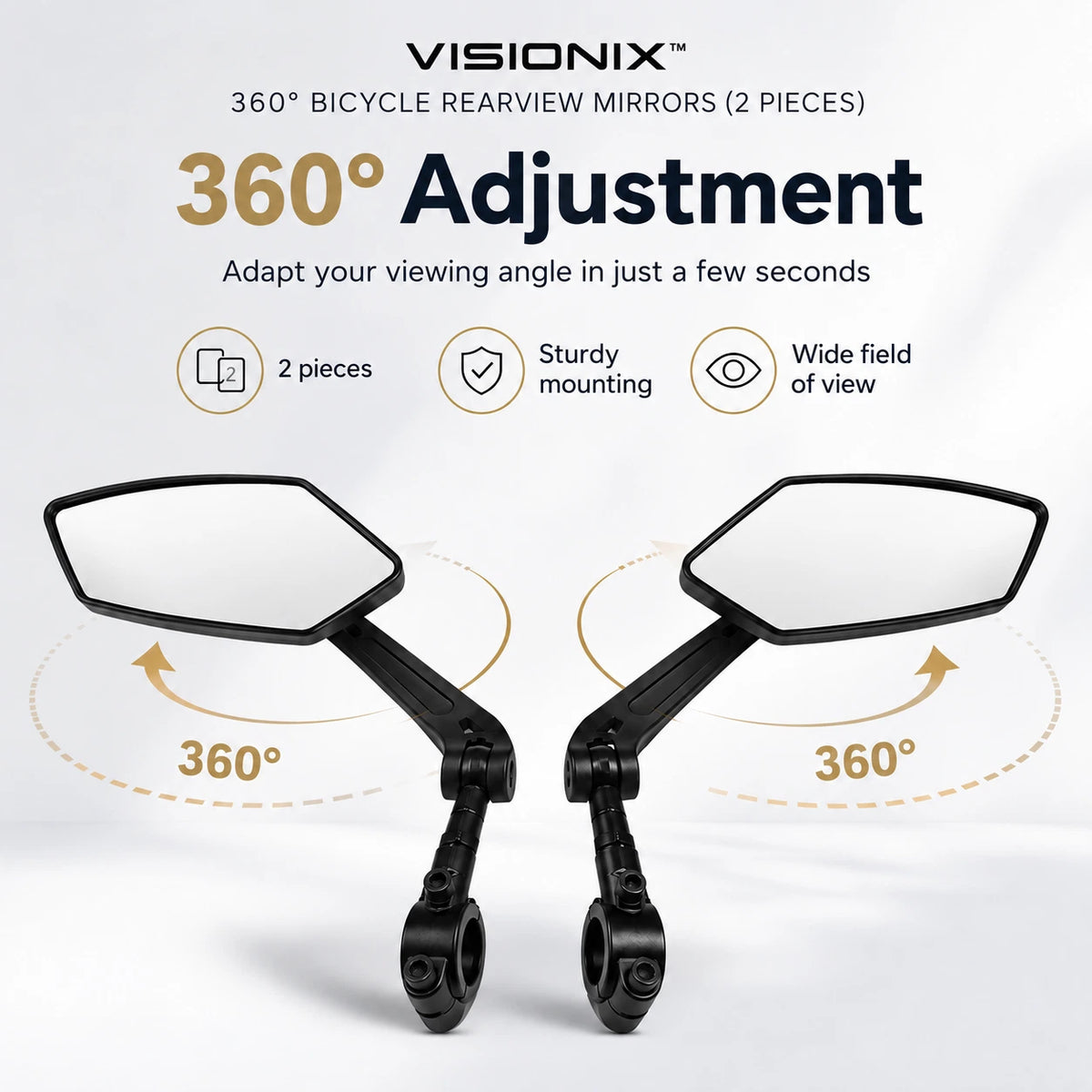 VISIONIX™ – 360° Bicycle Mirrors (2 Pieces)