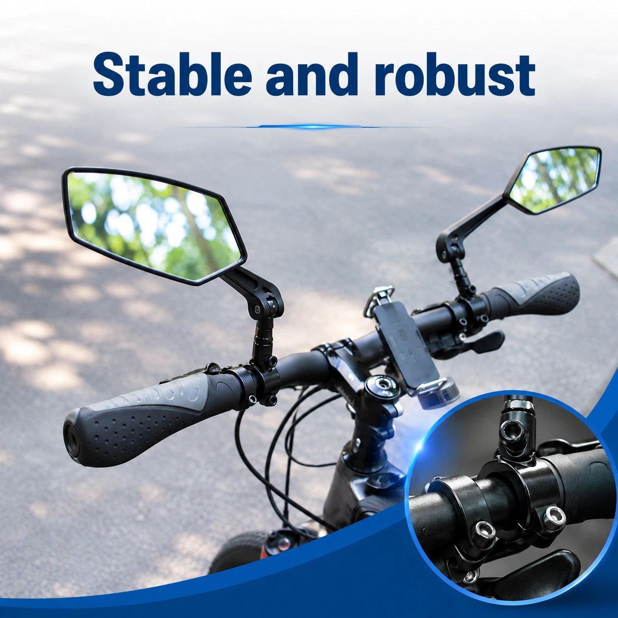 Installation of VISIONIX mirrors on a bike handlebar