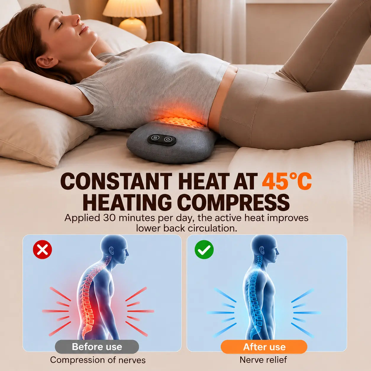 DORSÉA heating function for the lower back