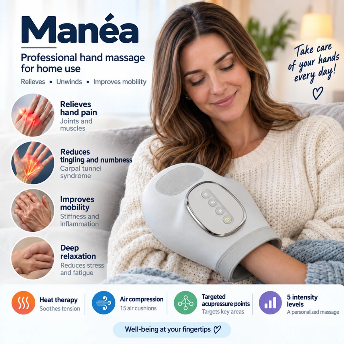 MANÉA™ – Heated Compression Hand Massager