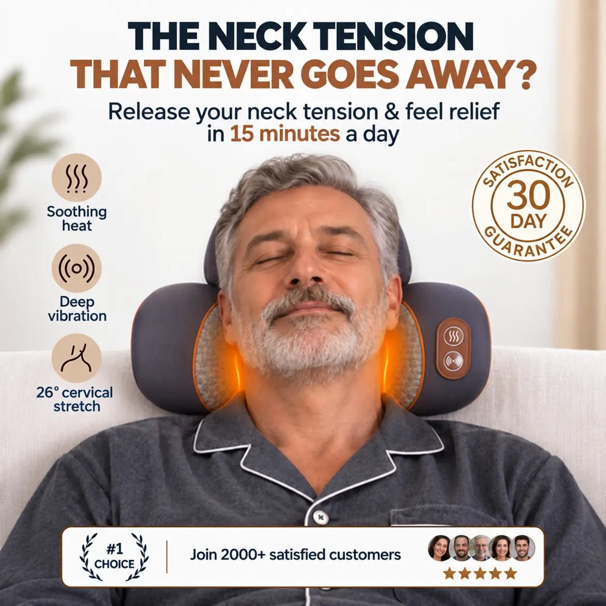 CERVEX™ – 3-in-1 Cervical Massager: Heat, Vibration & Stretching