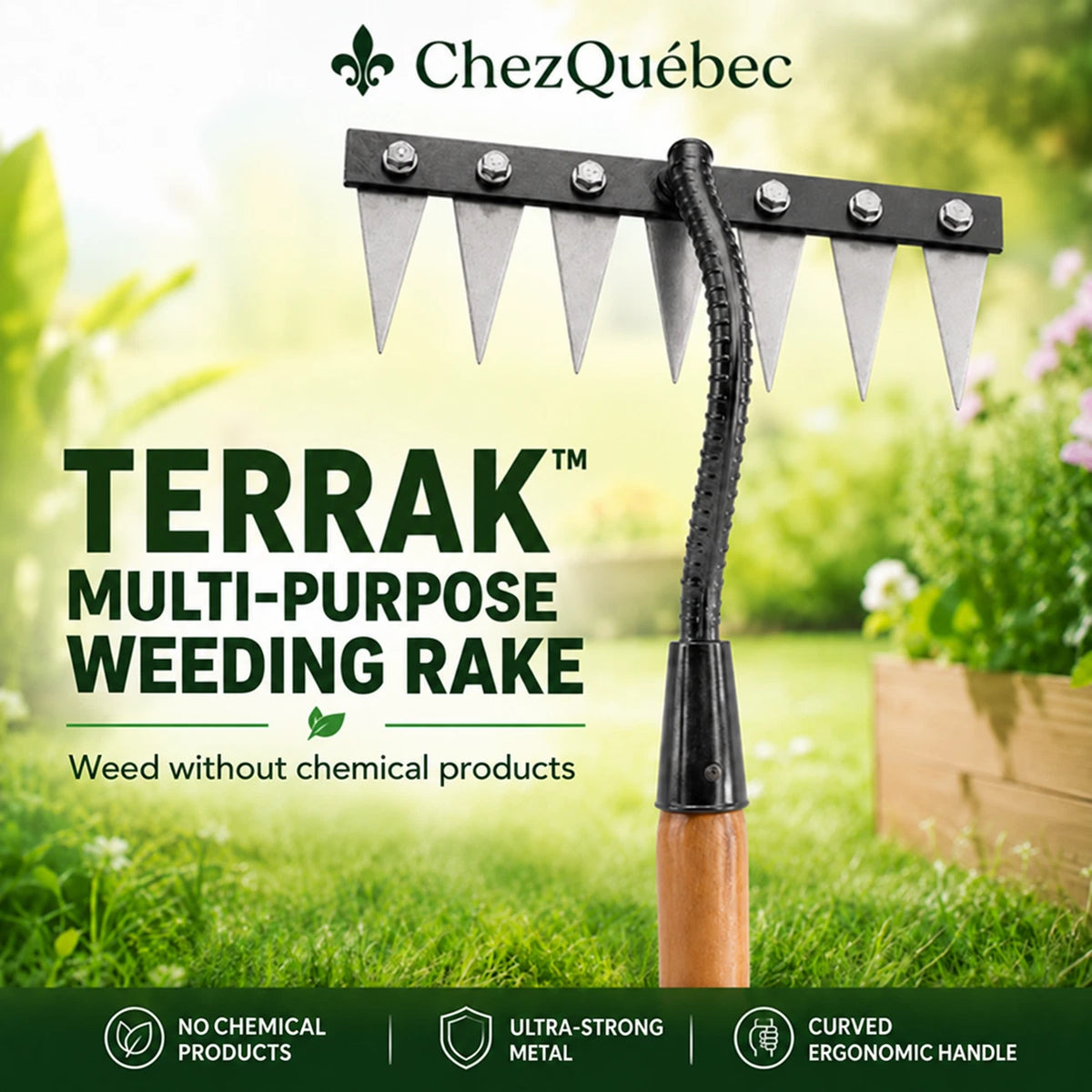 TERRAK™ – Multifunctional Weeding Rake 🌱