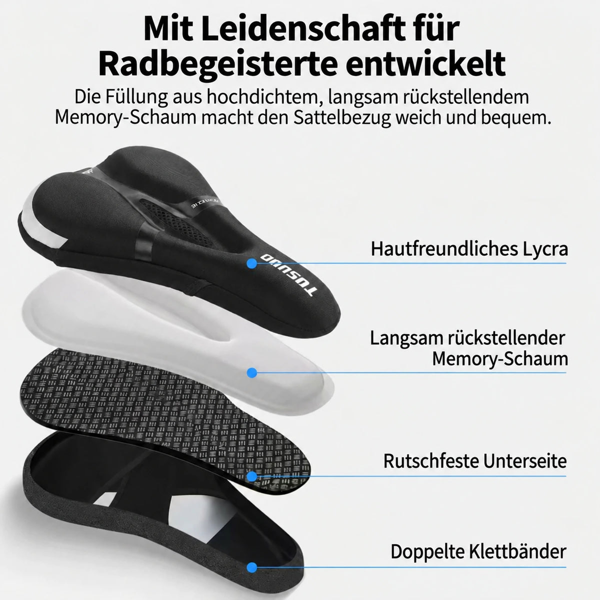 VÉLOCONFORT™ – Ergonomischer, schmerzfreier Sattelbezug 🚲
