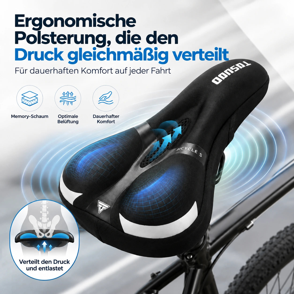 Ergonomische VÉLOCONFORT-Polsterung