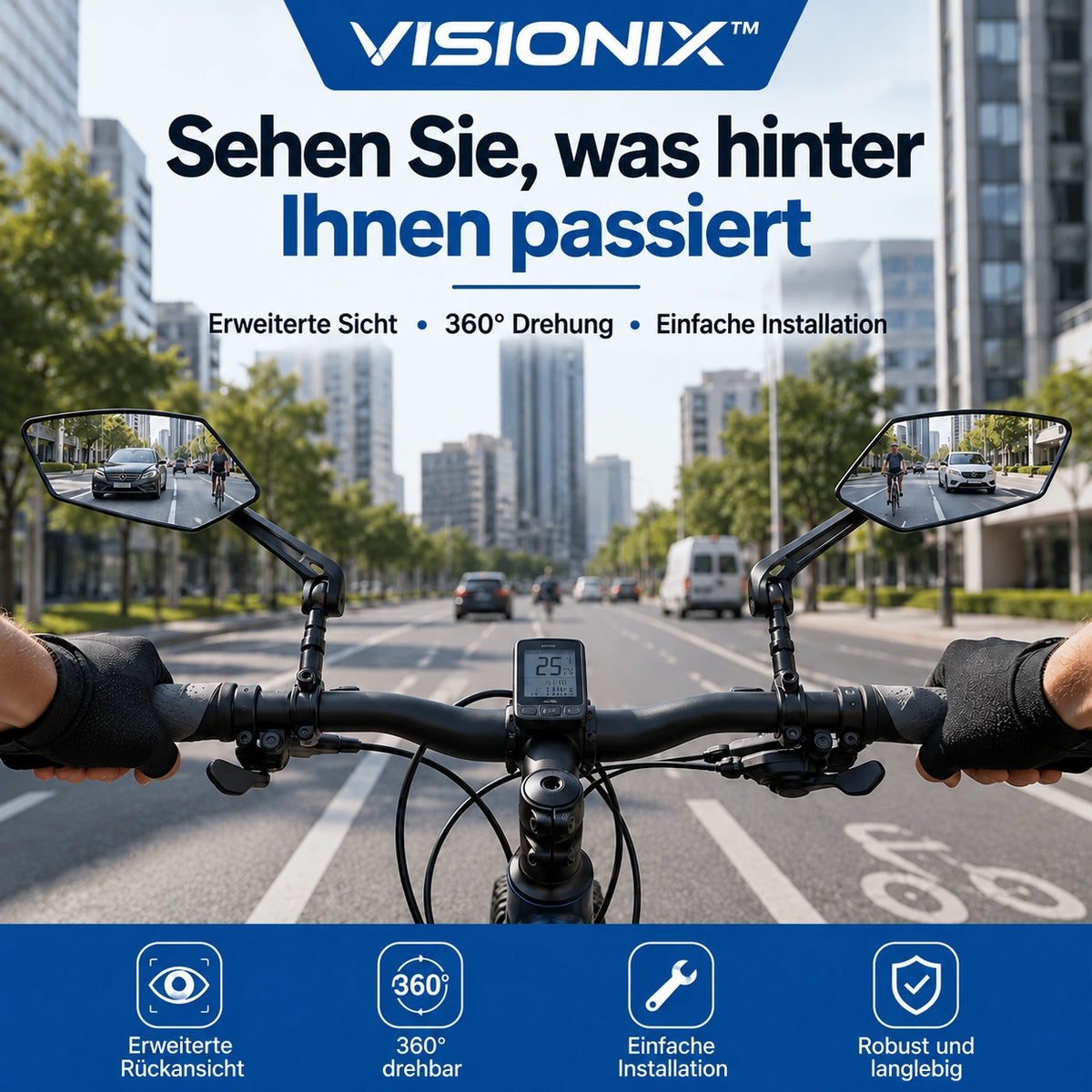 VISIONIX™ – 360°-Fahrradrückspiegel (2 Stück)