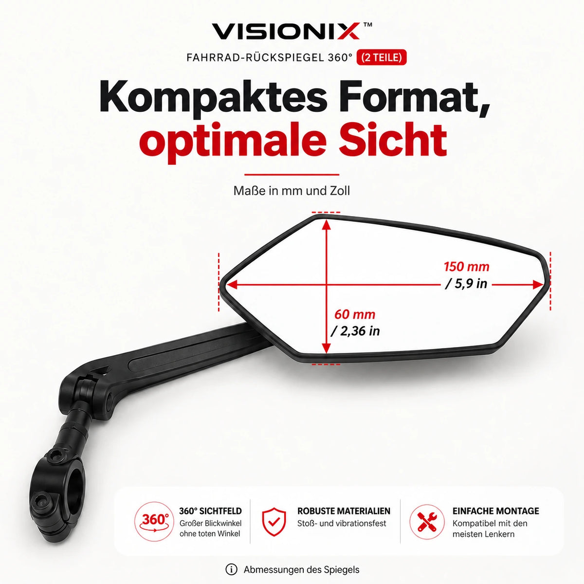 VISIONIX™ – 360°-Fahrradrückspiegel (2 Stück)
