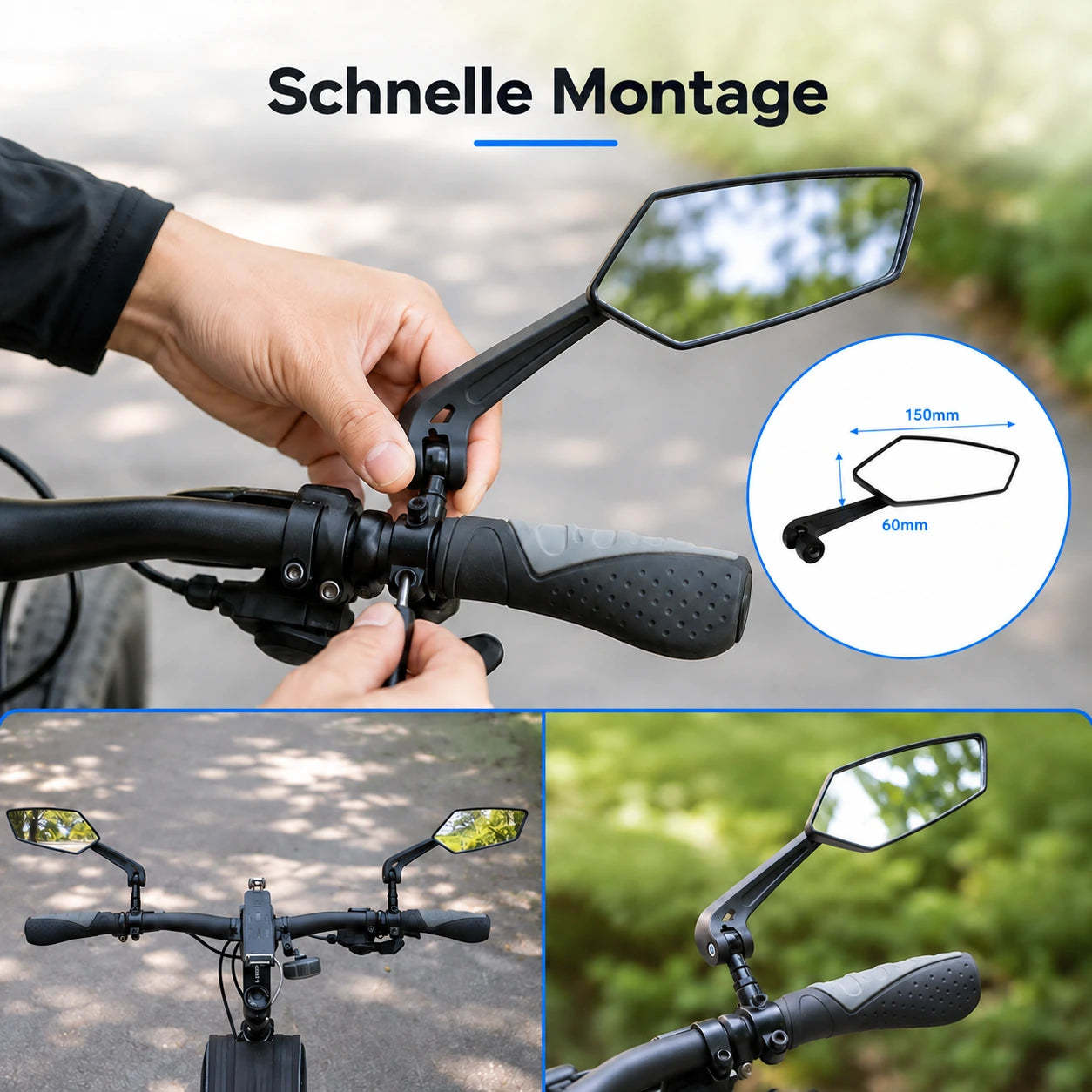 Robuste Konstruktion der VISIONIX Fahrradspiegel