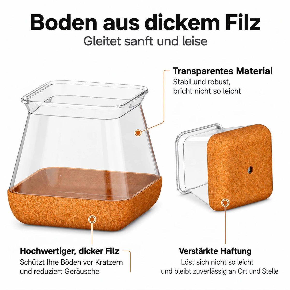 Glisséo™ – Anti-Kratz- & Geräuschdämpfende Gleiter