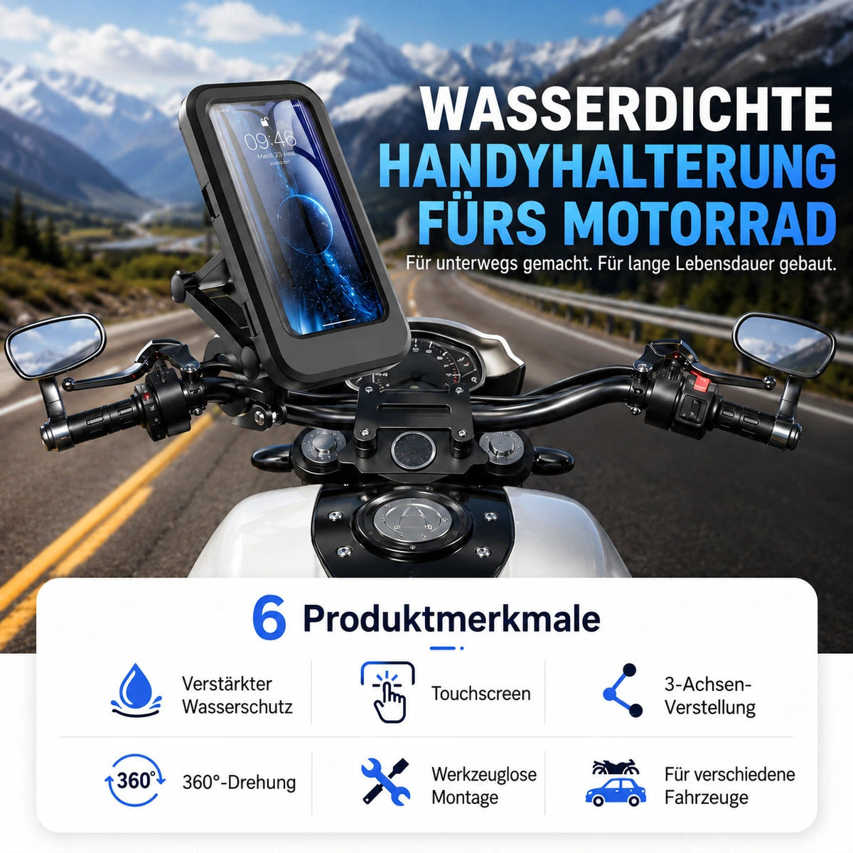 NAVIX™ – Stabile & verstellbare Smartphone-Halterung für das Fahrrad 📱🚲