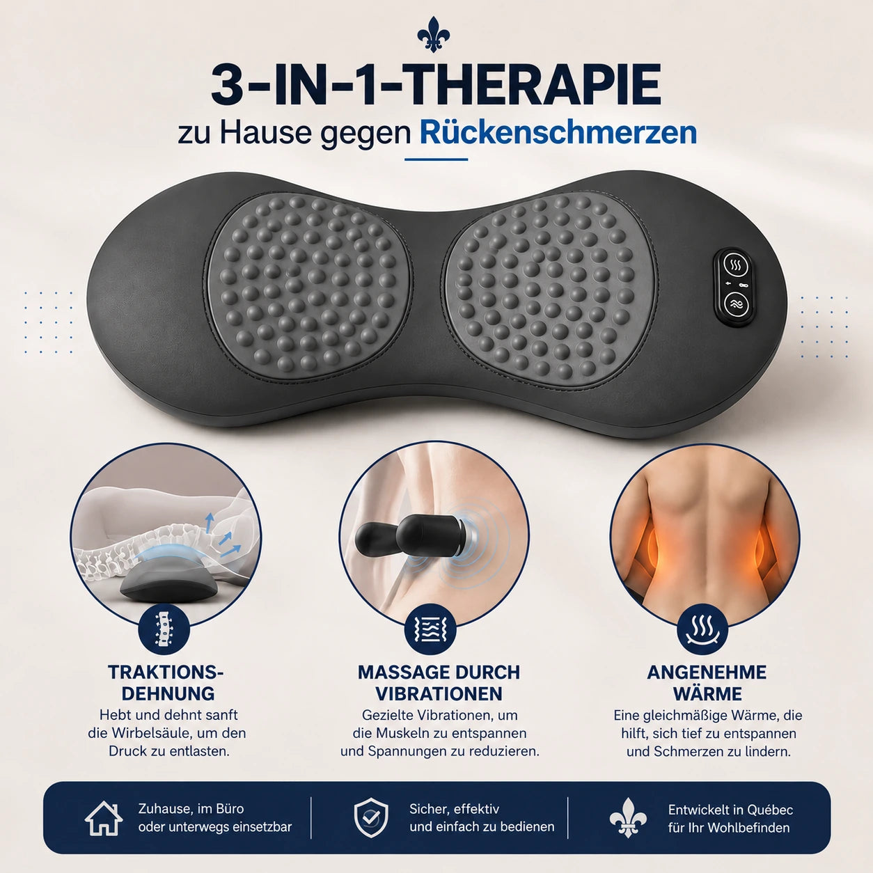 Gezielte Vibrationsmassage von DORSÉA für den unteren Rücken