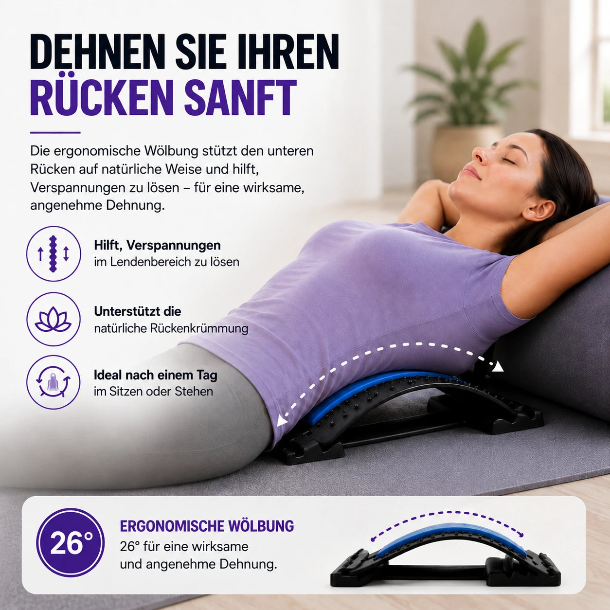 Sanfte Lendenstreckung mit LUMBÉA