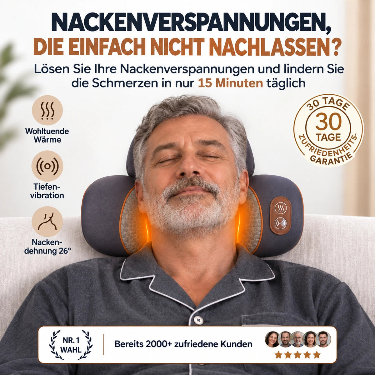 CERVEX™ – 3-in-1 Nackenmassagegerät mit Wärme, Vibration und Dehnung