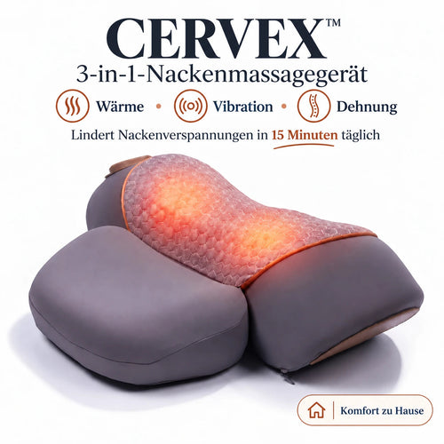 CERVEX™ – 3-in-1 Nackenmassagegerät mit Wärme, Vibration und Dehnung