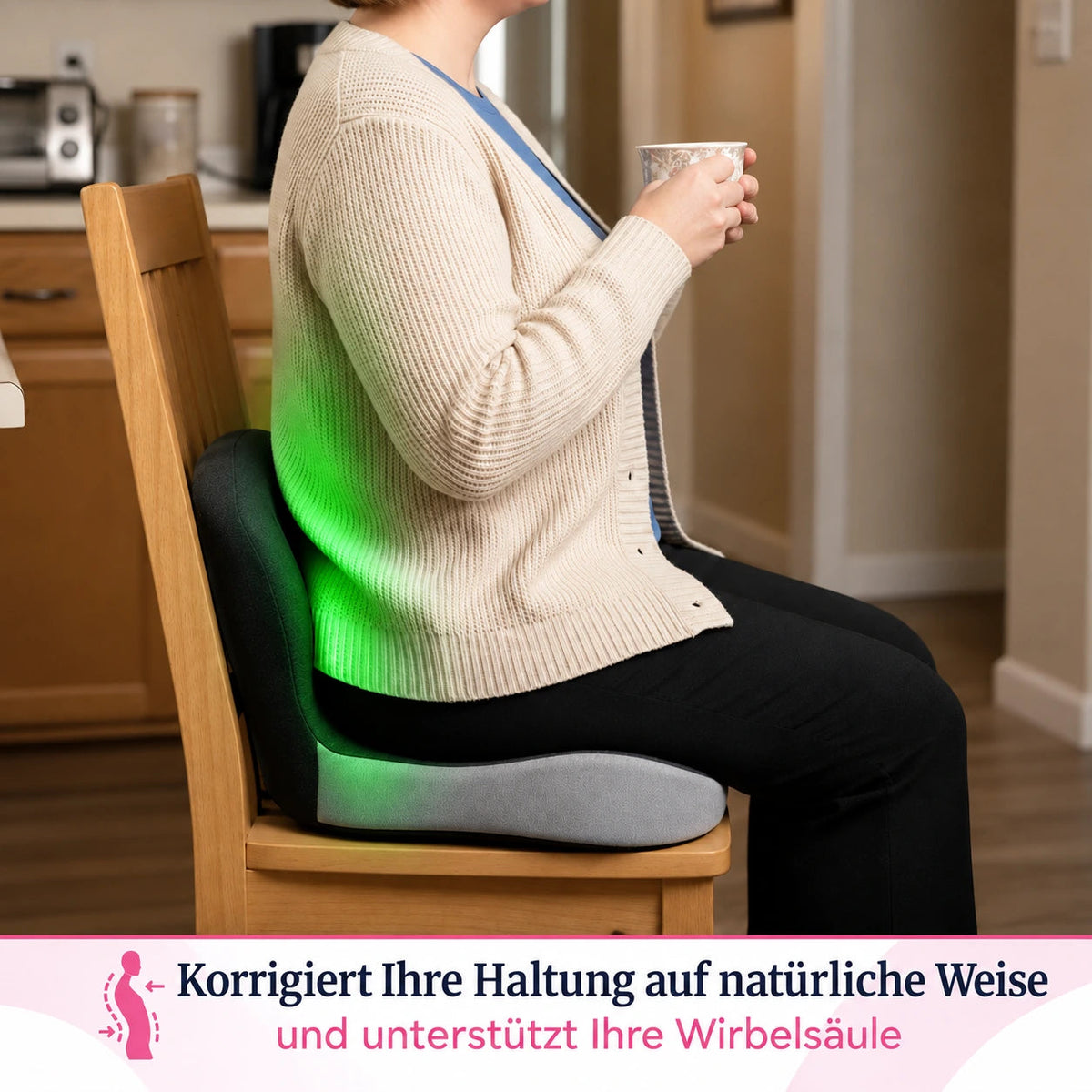 SITÉO™ – Ergonomisches Memory-Schaum-Kissen für langes Sitzen