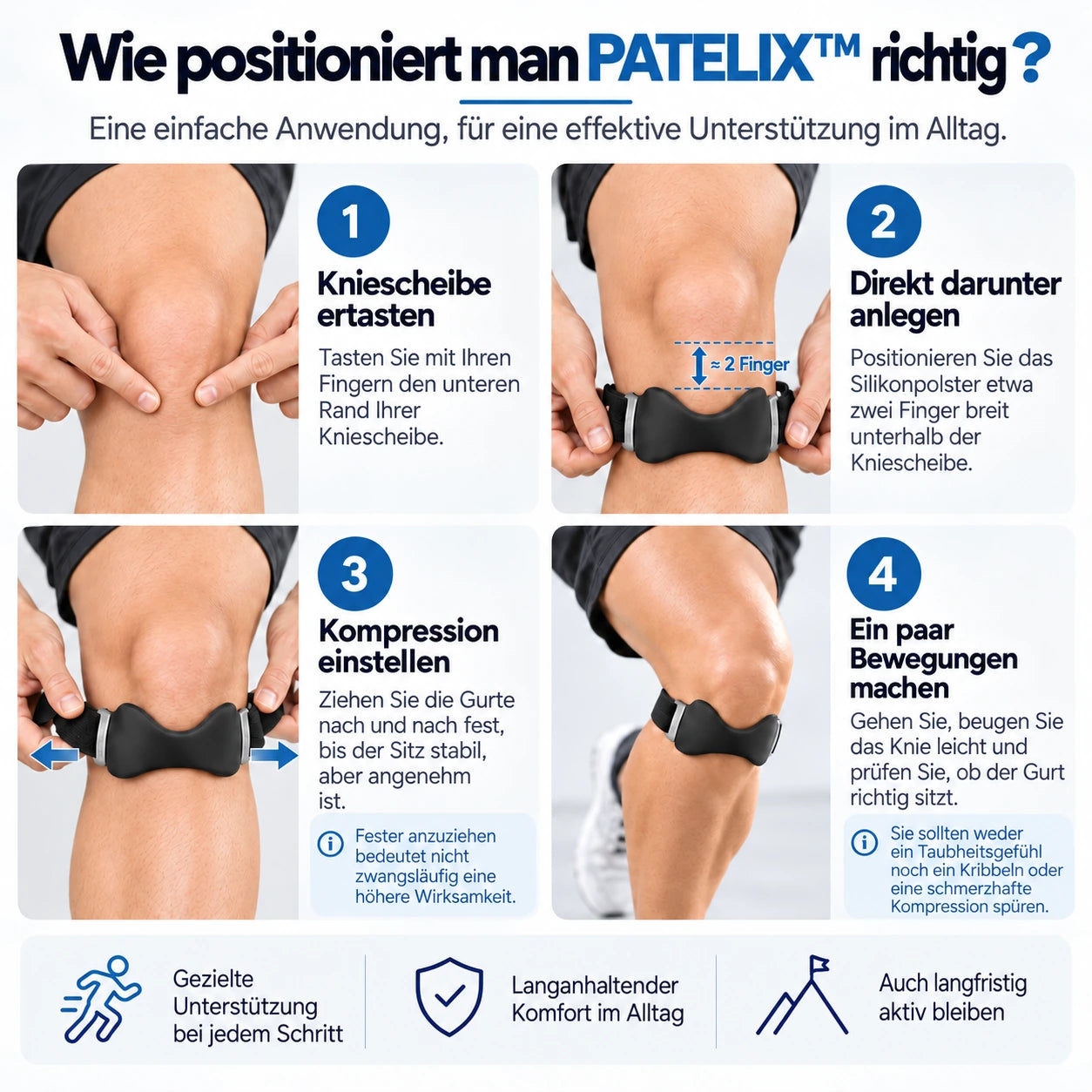 Wie platziert man PATELIX richtig