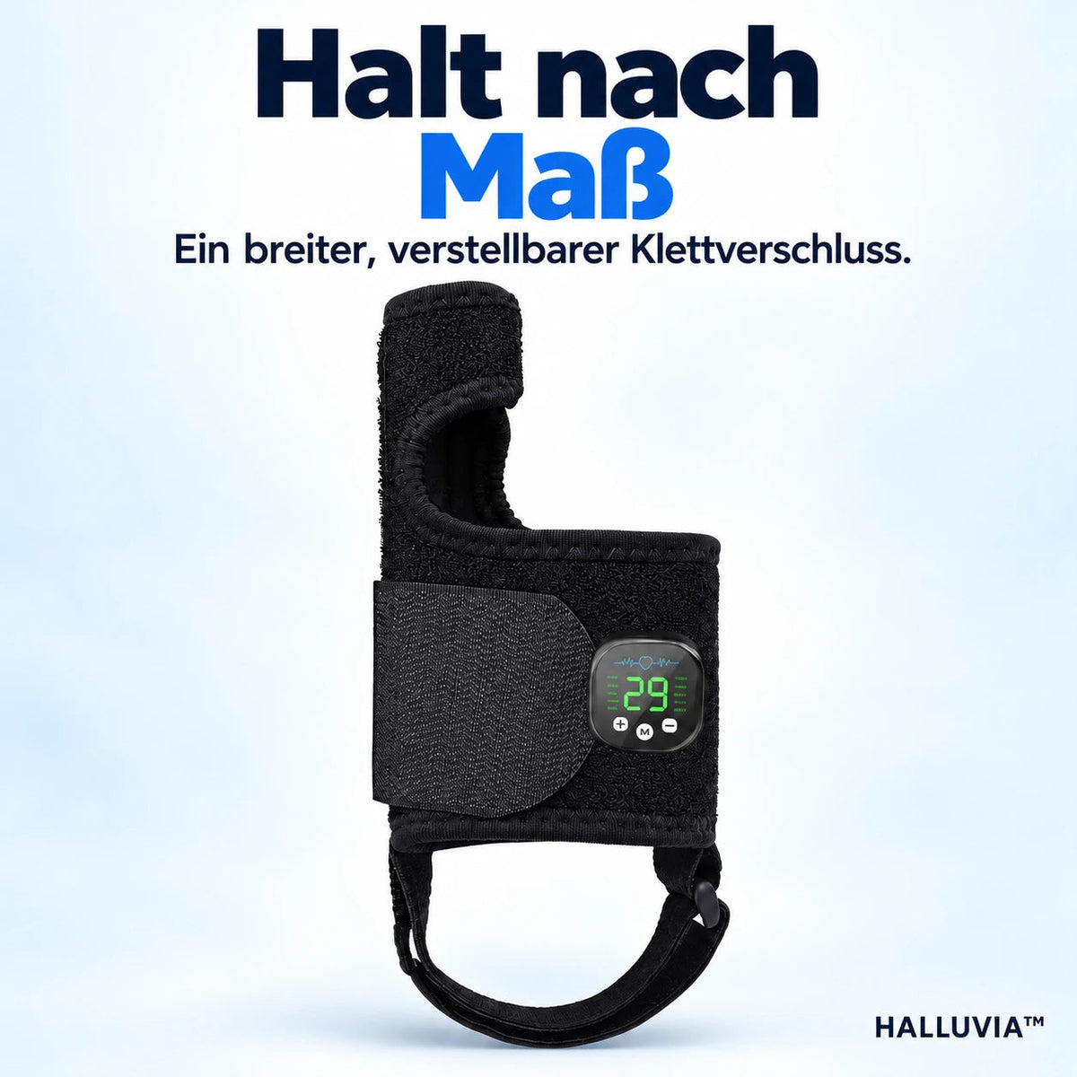 HALLUVIA – Detail des breiten Klettverschlusses