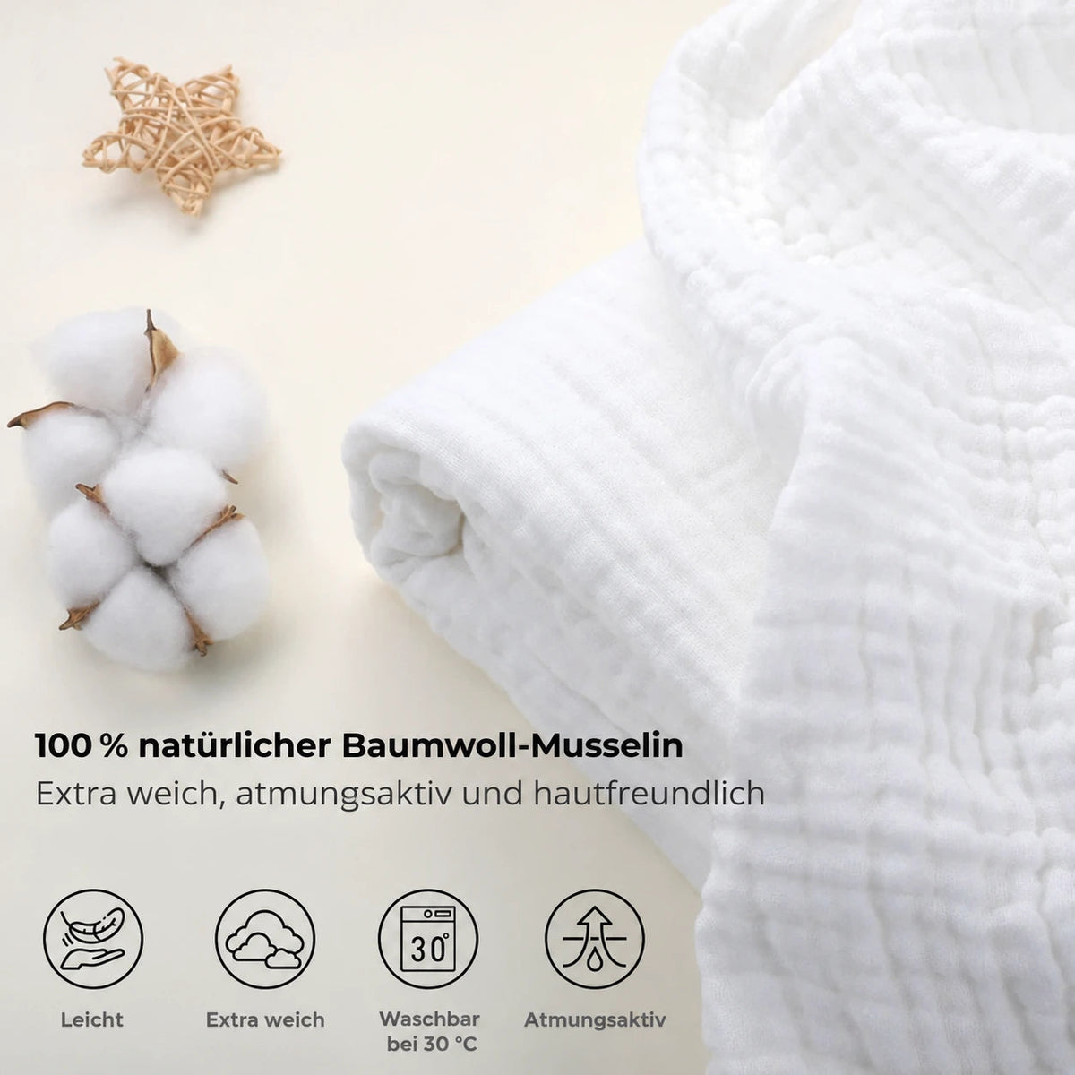 COTONIA™ – Kuscheldecke aus Baumwolle, leicht & atmungsaktiv
