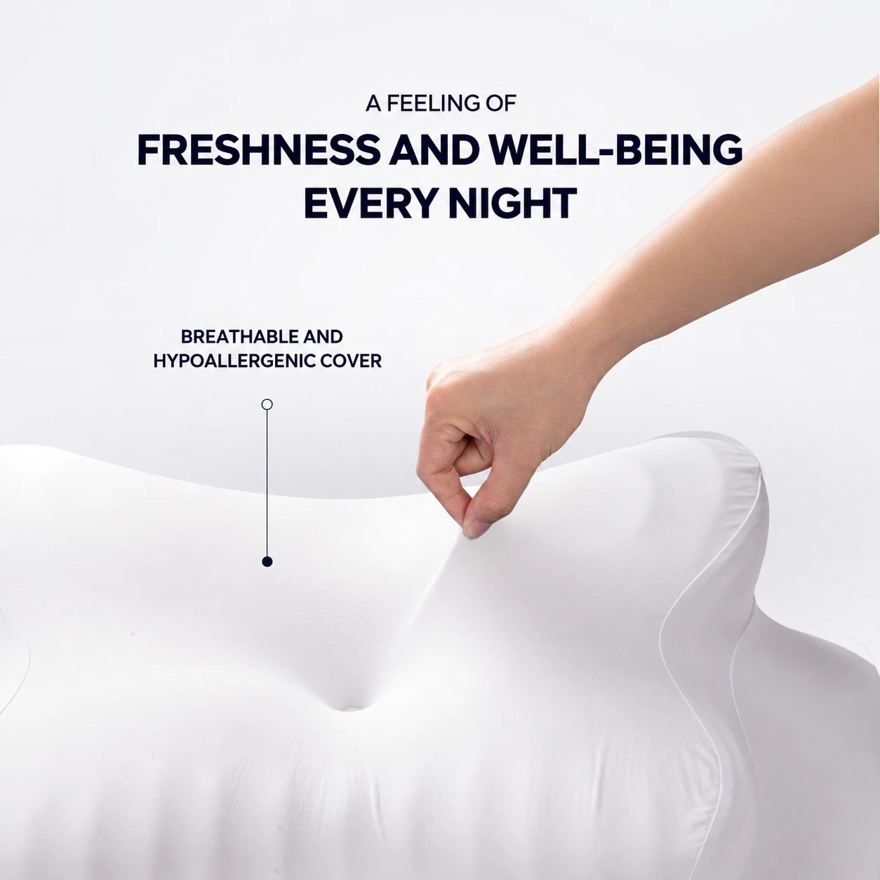Breathable, removable DORMILIA pillow cover
