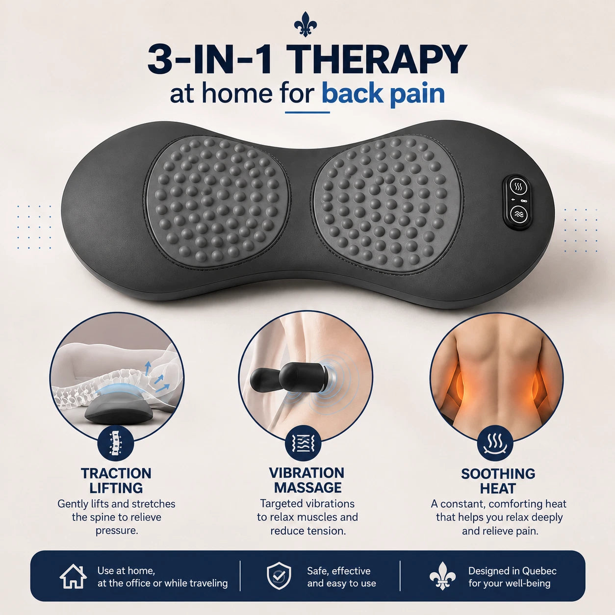 DORSÉA targeted vibration massage for the lower back