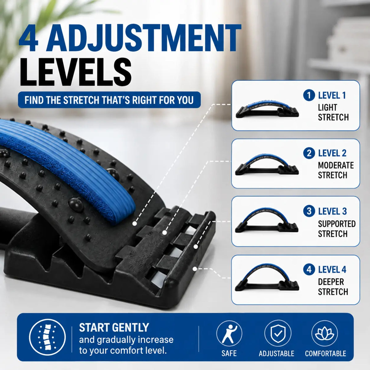 LUMBÉA™ – 3-in-1 Lumbar Stretching & Acupressure Stretcher