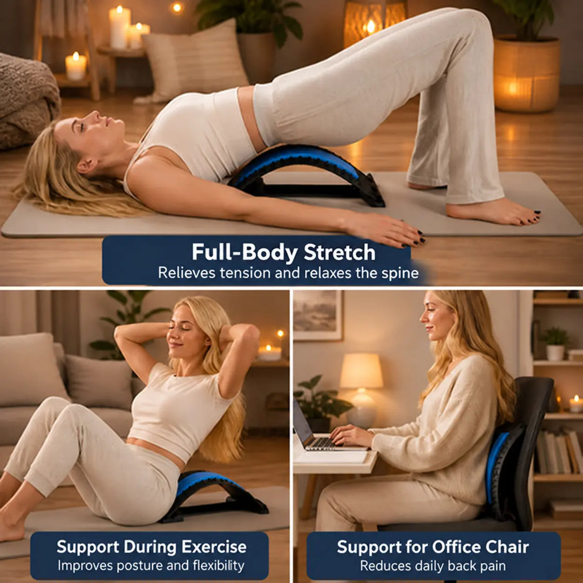 LUMBÉA™ – 3-in-1 Lumbar Stretching & Acupressure Stretcher