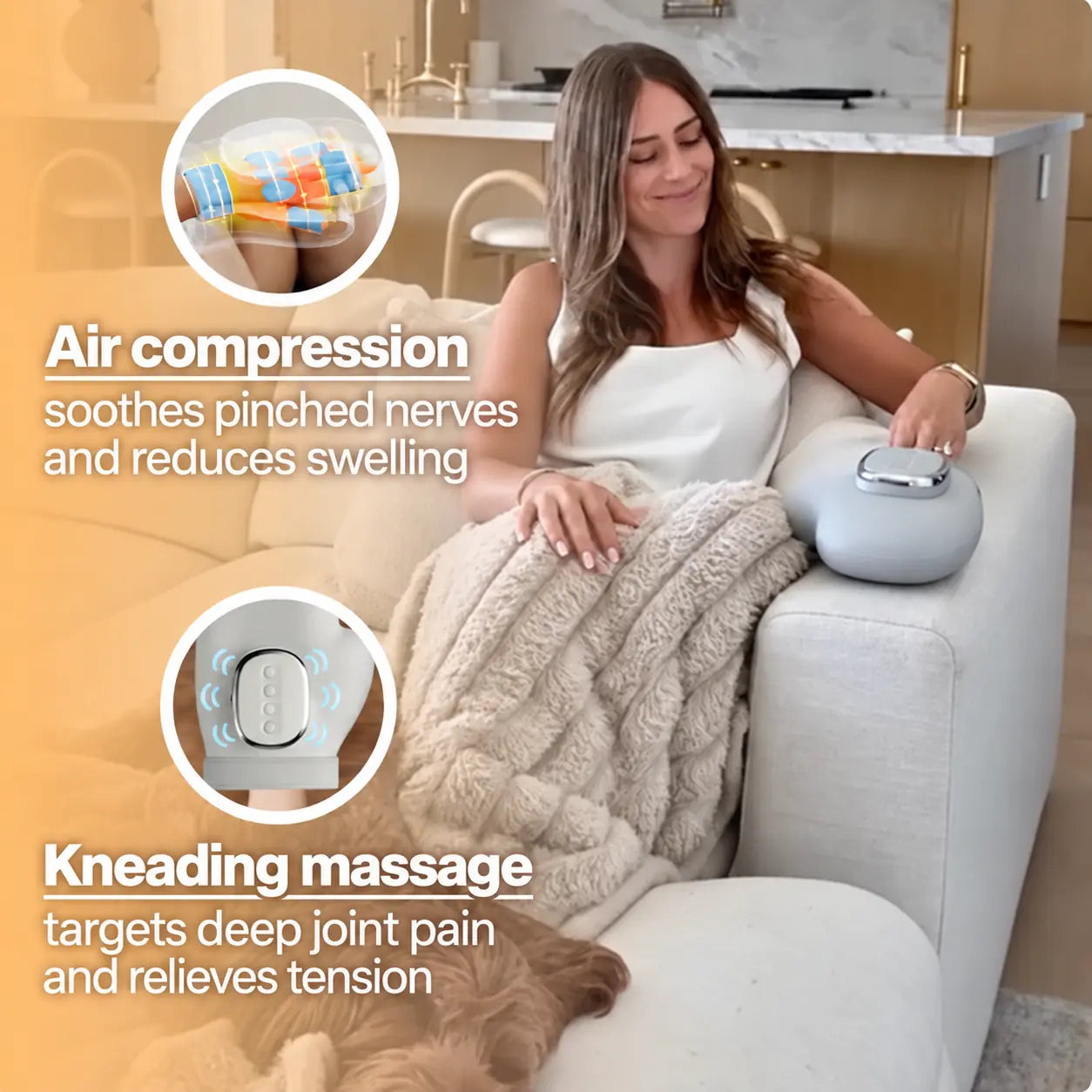 Using MANÉA while sitting comfortably on a sofa