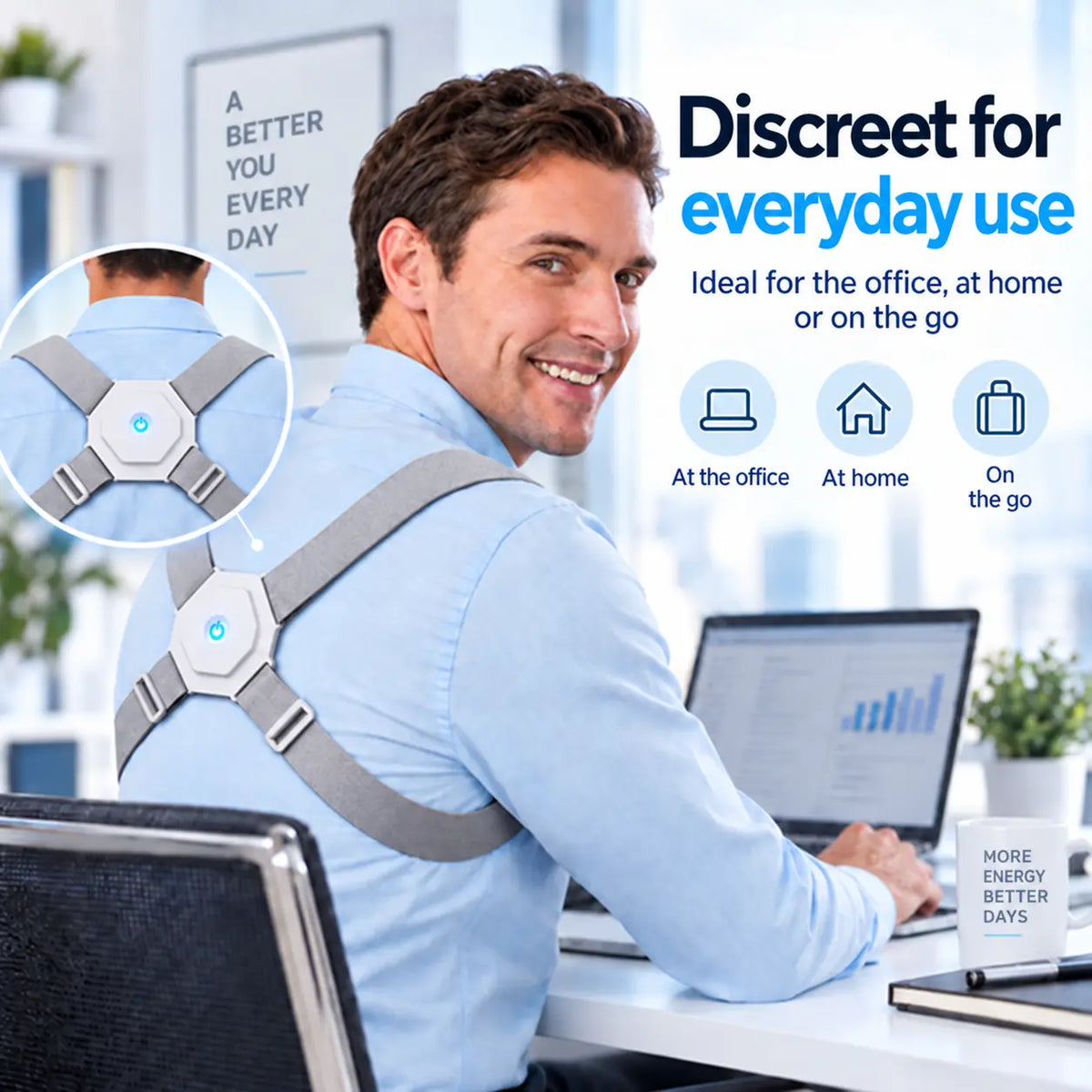 POSTÉO™ – Intelligent Posture Corrector with Vibrating Reminder