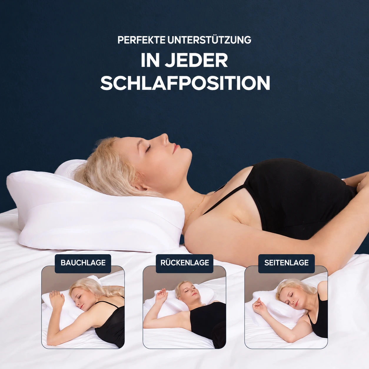 DORMILIA-Kissen, an die verschiedenen Schlafpositionen angepasst
