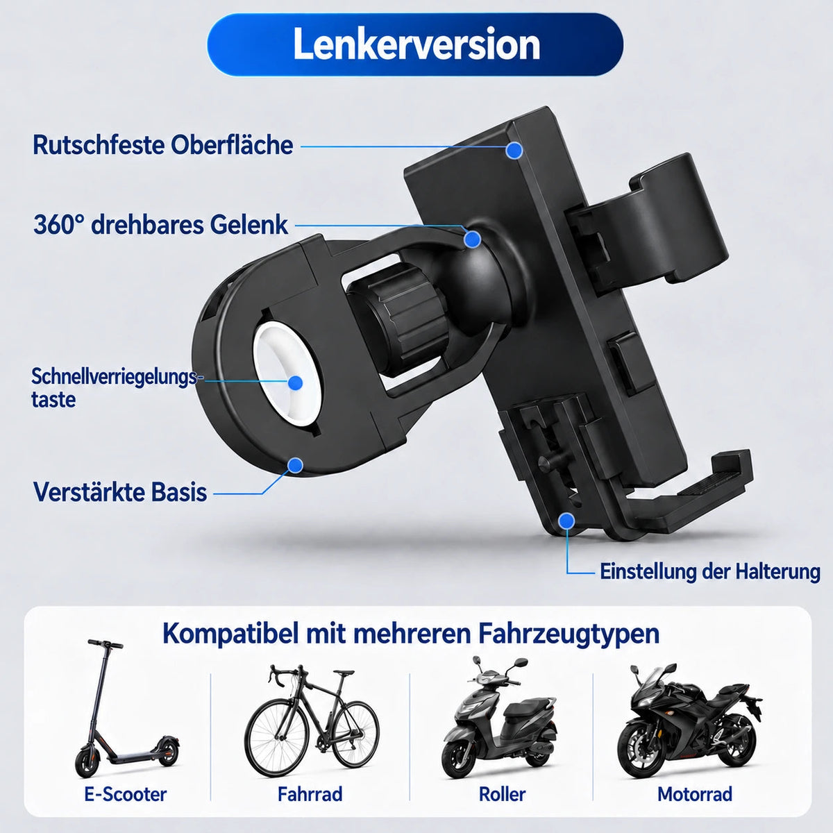 NAVIX™ – Stabile & verstellbare Smartphone-Halterung für das Fahrrad 📱🚲