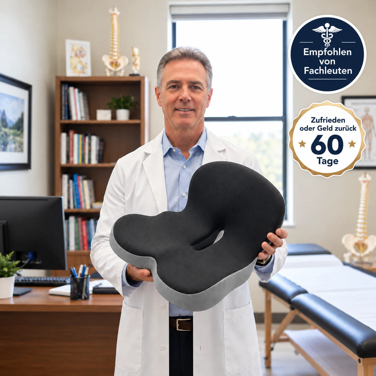 SITÉO™ – Ergonomisches Memory-Schaum-Kissen für langes Sitzen