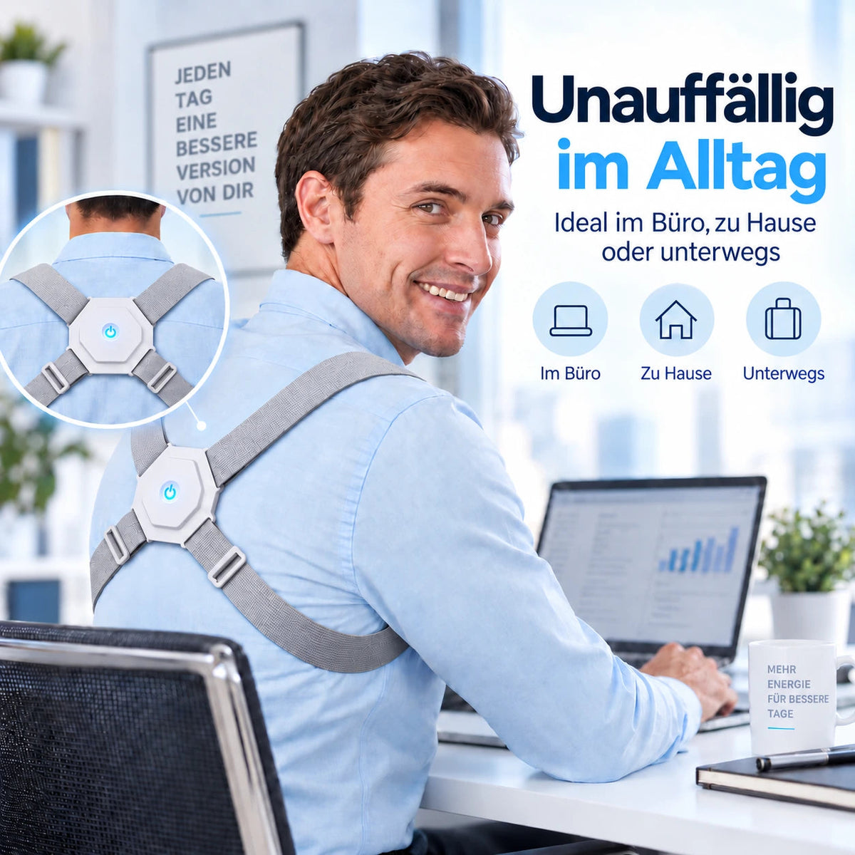 POSTÉO™ – Intelligenter Haltungskorrektor mit Vibrationsalarm